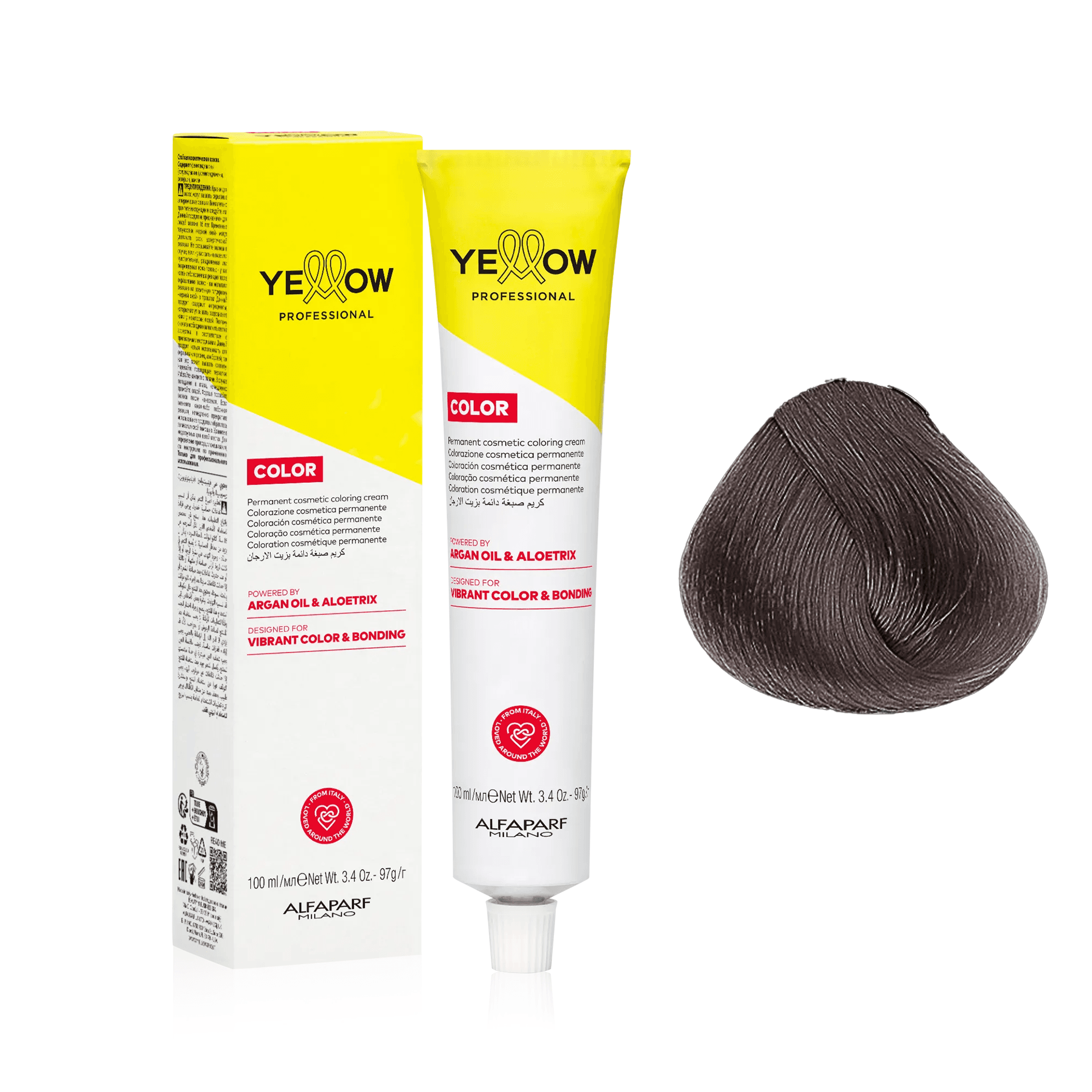 Yellow Color | Farba do włosów - kolor: 7.21 średni blond fioletowo-popielaty