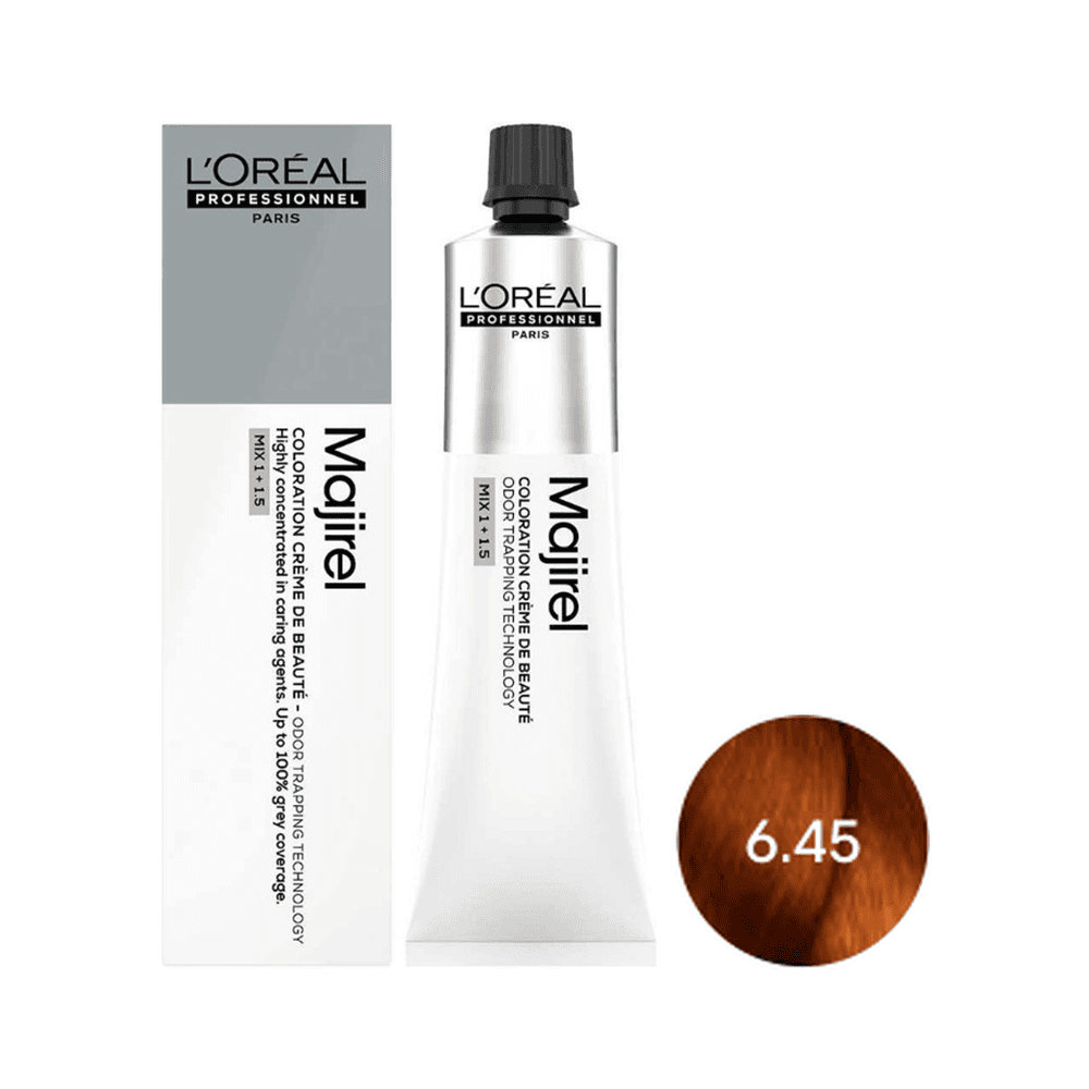 Majirel | Trwała farba do włosów - kolor 6.45 ciemny blond miedziano-mahoniowy
