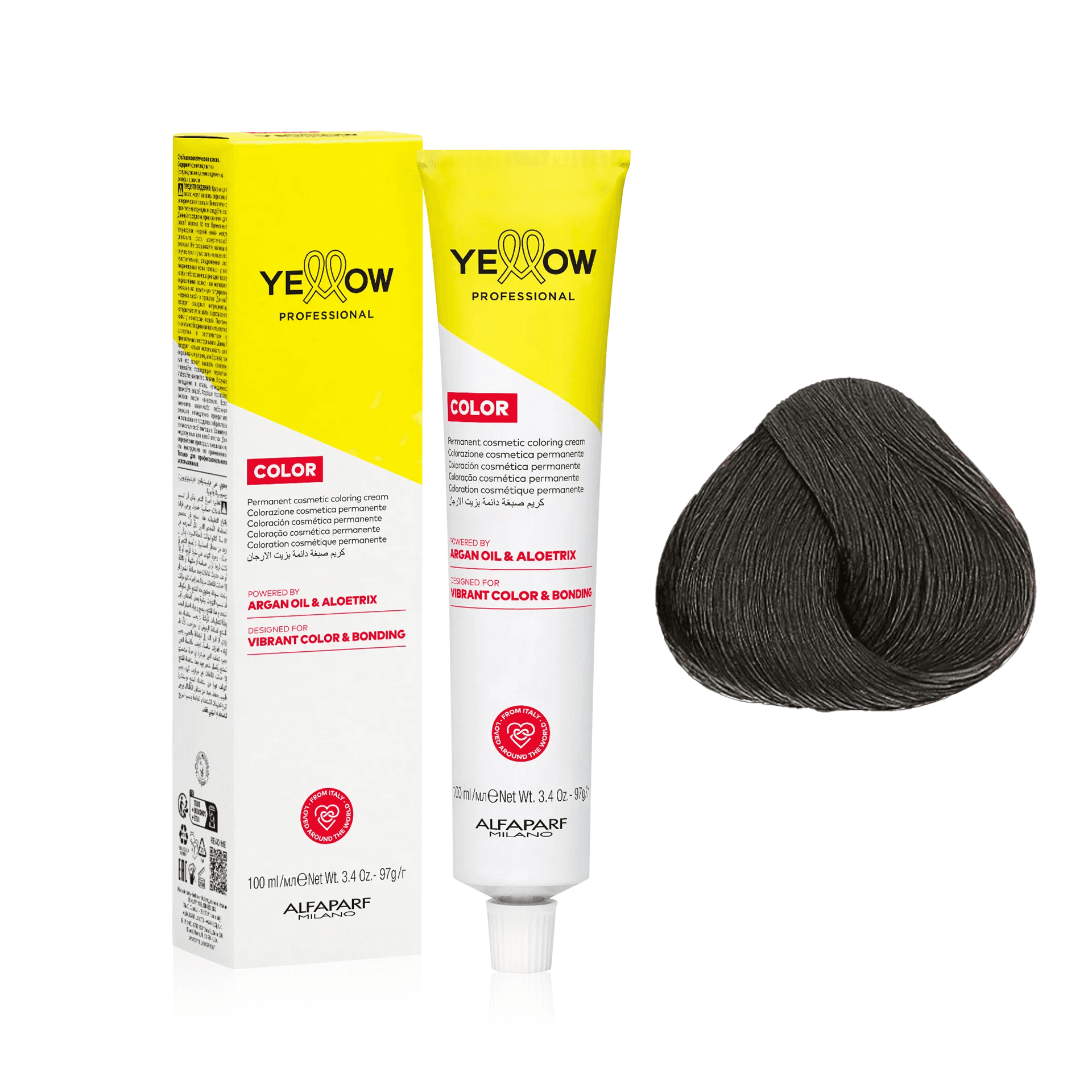 Yellow Color | Farba do włosów - kolor: 4 COOL chłodny średni naturalny brąz
