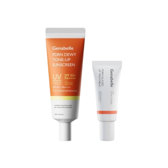 PDRN Dewy Tone-up Sunscreen SPF50+ PA++++ - (1ea) & Glazed Lip Treatment - (1ea) Set