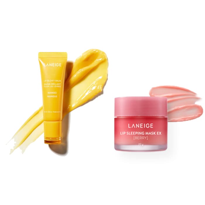 Lip Glowy Balm - - Mango (.) X Lip Sleeping Mask EX - - Berry (.)