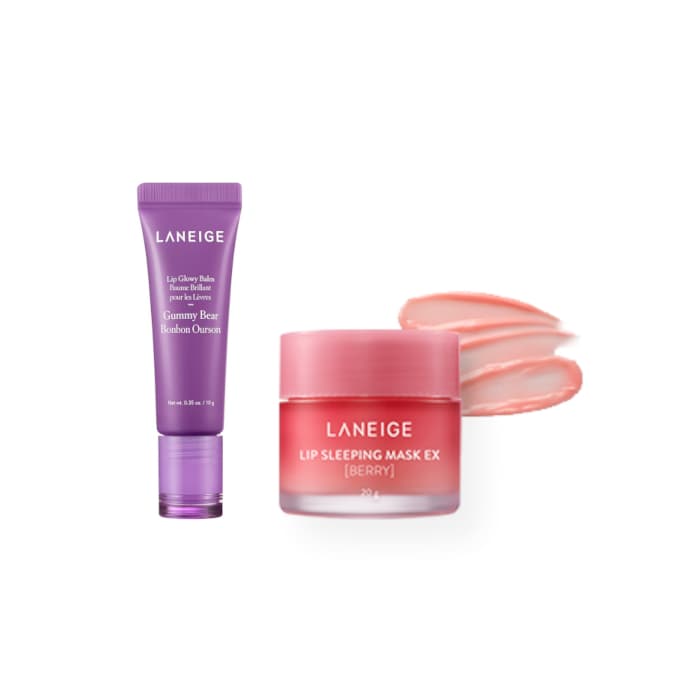 Lip Glowy Balm - - Gummy Bear (.) X Lip Sleeping Mask EX - - Berry (.)