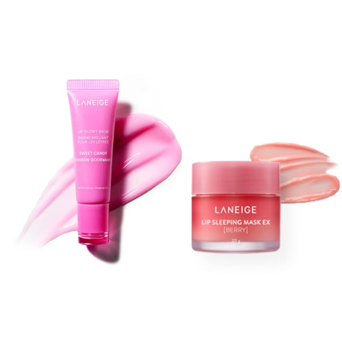 Lip Glowy Balm - - Sweet Candy (.) X Lip Sleeping Mask EX - - Berry (.)