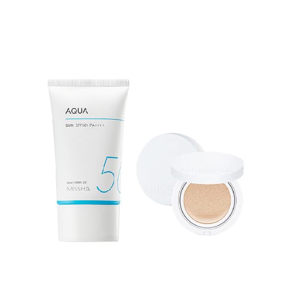 Aqua Sun X Magic Cushion Moist Up Light Beige Set