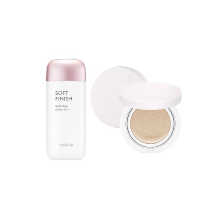 All-Around Safe Block Soft Finish Sun Milk SPF50+ PA+++ - (.) + Magic Cushion Cover Lasting - (SPF50+.
