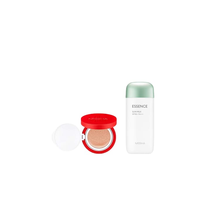 All Around Safe Block Essence Sun Milk EX - (SPF50+ PA+++) X MISSHA - Velvet Finish Cushion SPF50+ PA+++ - - 21