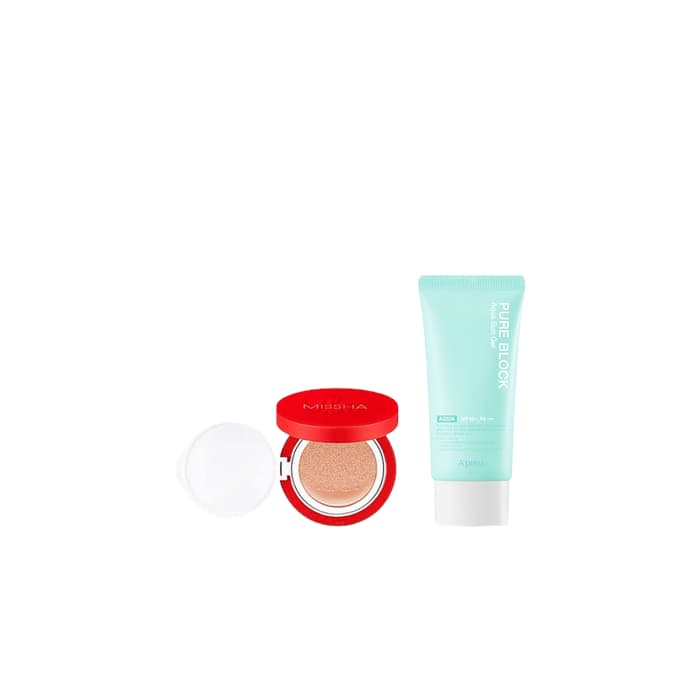 A'PIEU - Pure Block Aqua Sun Gel SPF50+ PA+++ X MISSHA - Velvet Finish Cushion SPF50+ PA+++ - - 21