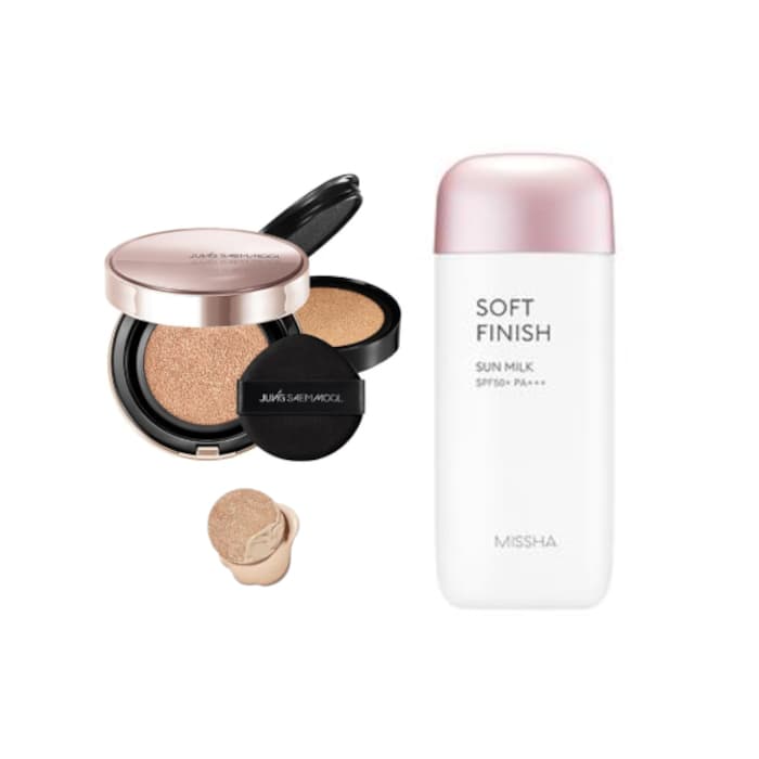 Jung Saem Mool - Masterclass Radiant Cushion - Cushion + Refill - N2 Vanilla (.) + MISSHA - All-Around Safe Block.