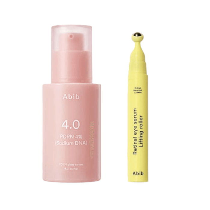 PDRN Glow Serum 4.0 Pump (1ea) X Retinal Eye Serum Lifting Roller (1ea) Set