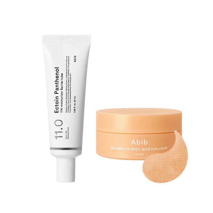 Ectoin Panthenol 11% Moisturizer Barrier Tube (1ea) X Glutathione Kojic Acid Eye Patch Vita Jelly (1ea) Set