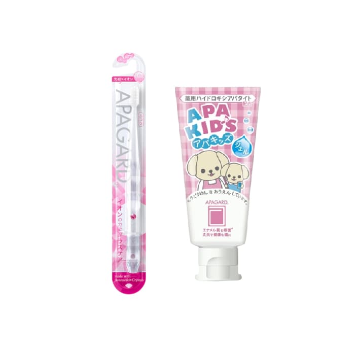 Apa-Kids Gel Toothpaste - (.) + APAGARD - Crystal Toothbrush -. - Random Color (.) Set