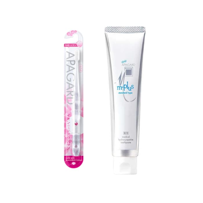 M-Plus Toothpaste - (.) + APAGARD - Crystal Toothbrush -. - Random Color (.) Set