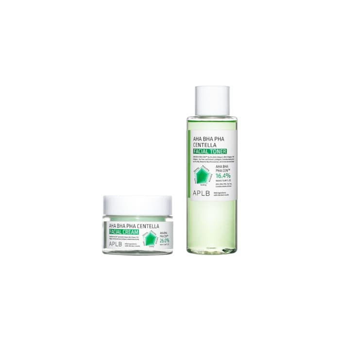 AHA BHA PHA Centella Facial Cream - (.) + Facial Toner - (.) Set