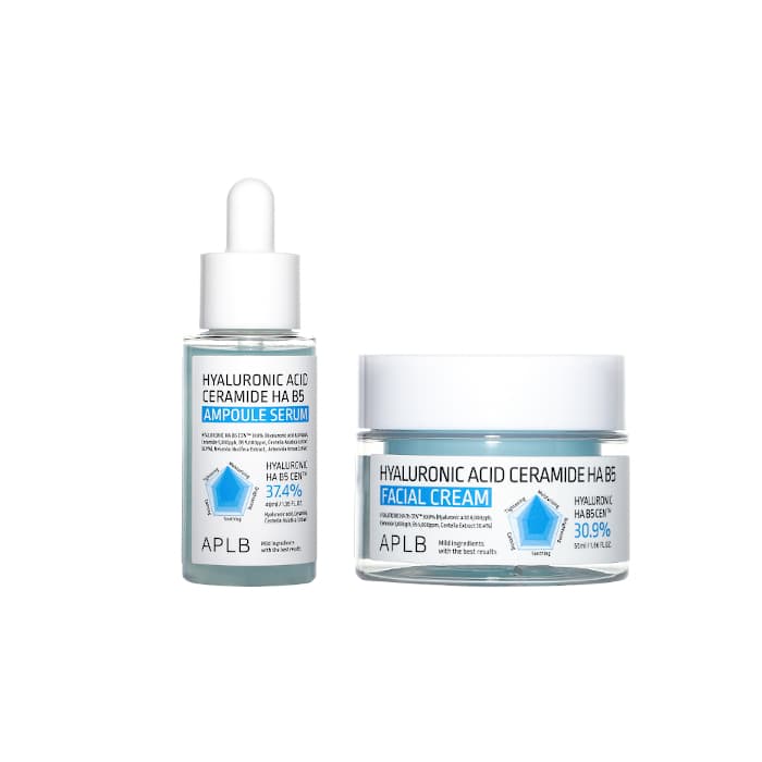 Hyaluronic Acid Ceramide HA B5 Ampoule Serum - (.) + Facial Cream - (.) Set