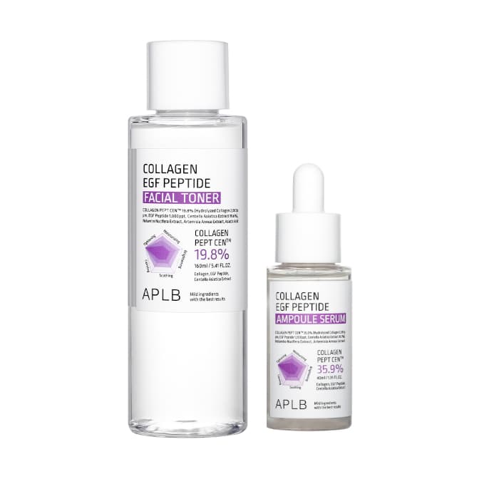 Collagen EGF Peptide Ampoule Serum - (.) + Facial Toner - (.) Set