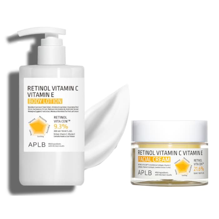 Retinol Vitamin C Vitamin E Body Lotion - (.) X Facial Cream - (.) Set