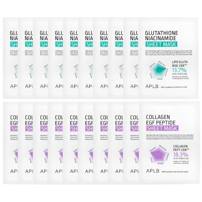 Glutathione Niacinamide Sheet Mask () X Collagen EGF Peptide Sheet Mask ()