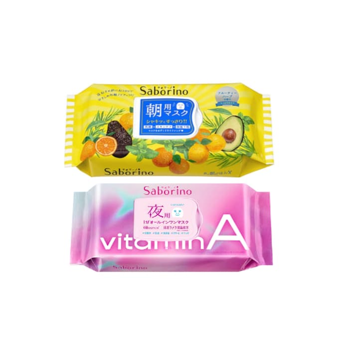 Saborino Morning Mask - Fruity Herbal -. (.) & BCL - Saborino Good Night Mask -. - Vitamin A (.)