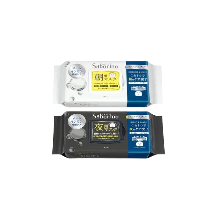 Saborino Morning Mask -. - Morning White (.) & BCL - Saborino Good Night Mask -. - Night Black (.)