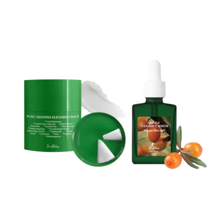 Pure Grinding Cleansing Balm (.) X Gentle Vitamin C Serum (.) Set