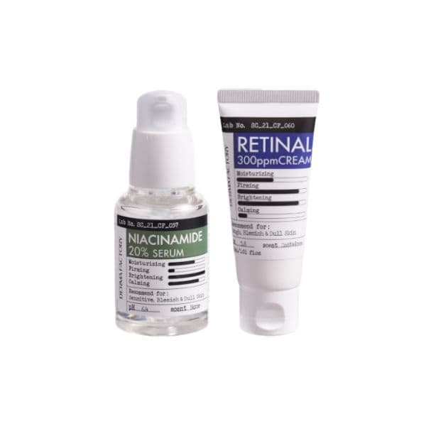 DERMA FACTORY - Niacinamide 20% Serum - (1ea) & Retinal 300ppm Cream - (1ea) Set