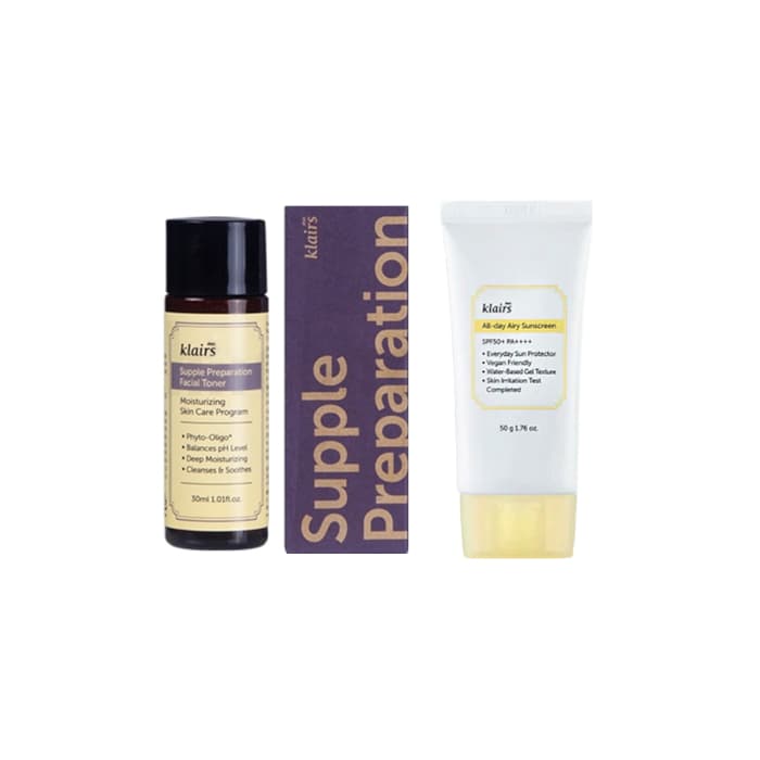 Klairs Supple Preparation Facial Toner - + All-day Airy Sunscreen SPF50+ PA++++ - (.) Set