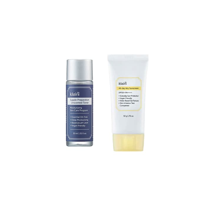 Klairs Supple Preparation Unscented Toner - + All-day Airy Sunscreen SPF50+ PA++++ - (.) Set