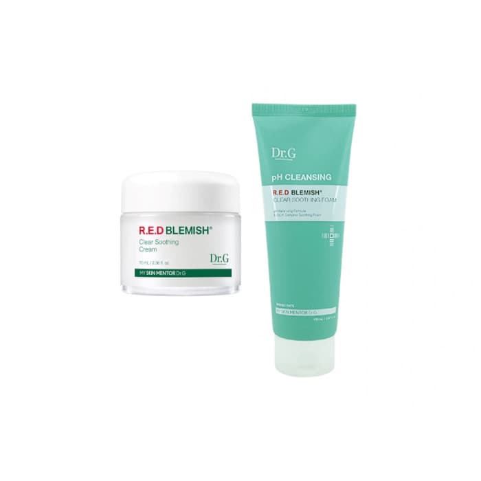 R.E.D Blemish Clear Soothing Cream - - - White (.) + R.E.D Blemish Clear Soothing pH Cleansing Foam