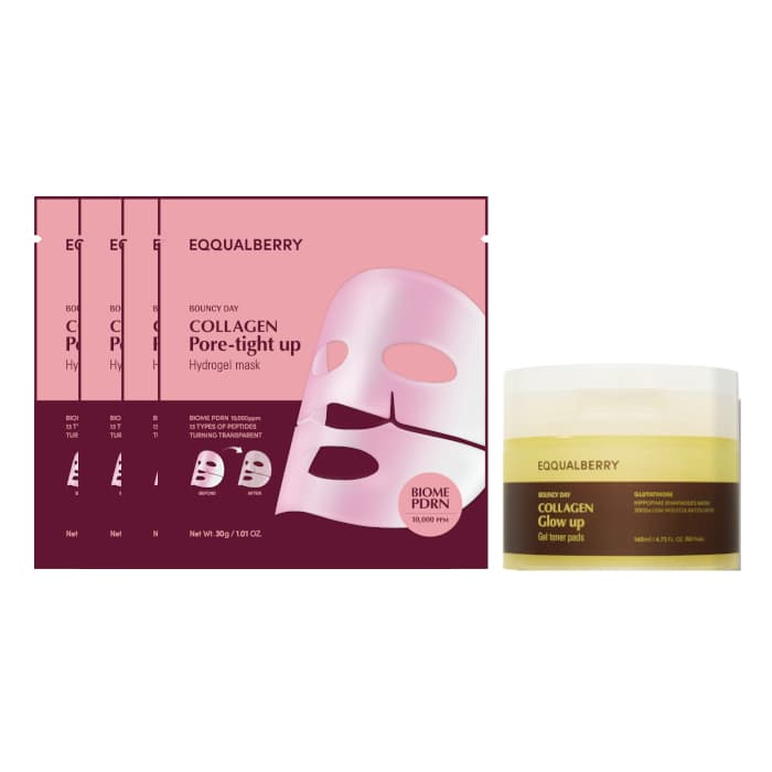 Collagen Hydrogel Glow Up Mask (.) X Glow Up Gel Toner Pads -/60wkładki (.) Set