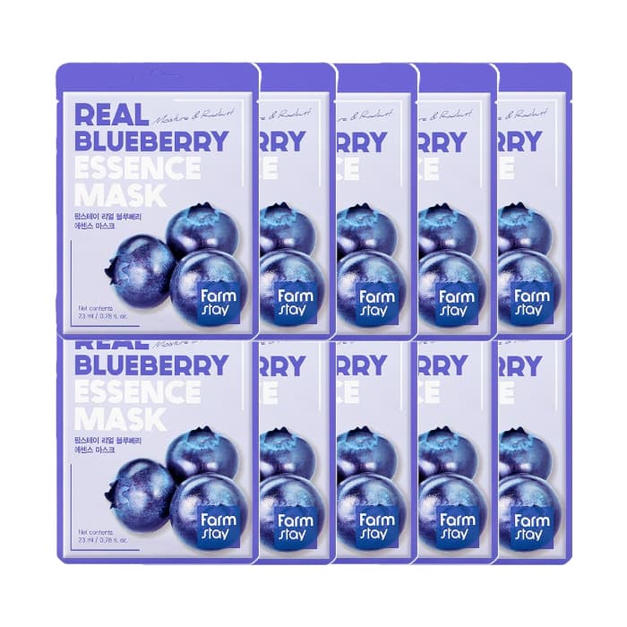 Real Essence Mask - - Blueberry (10ea) Set