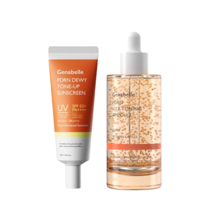 PDRN Dewy Tone-up Sunscreen SPF50+ PA++++ - (1ea) & VITA Toning Ampoule JUMBO - (1ea) Set