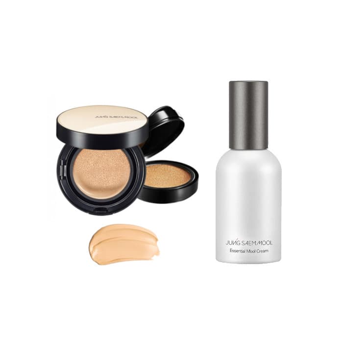 JUNGSAEMMOOL - Essential Skin Nuder Cushion SPF50+ PA+++ (With Refill) -+ - 19 Light (1ea) + Essential Mool Cream -.