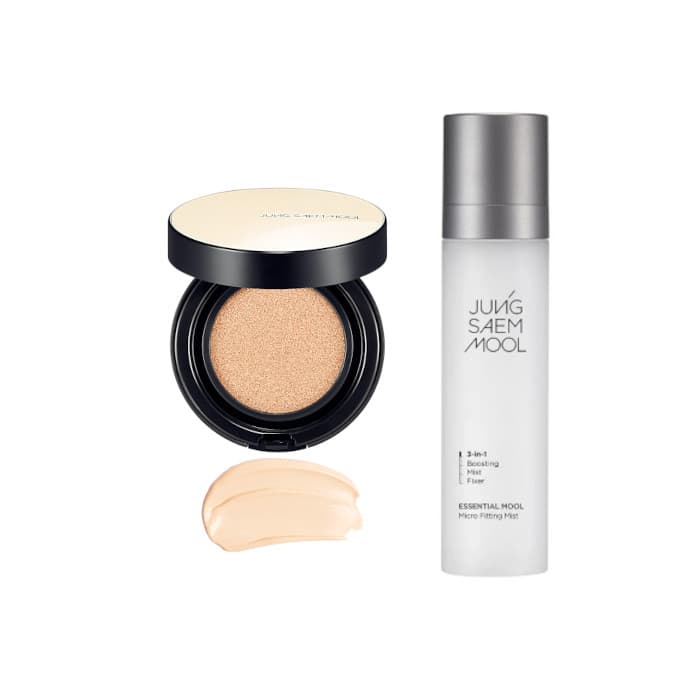 JUNGSAEMMOOL - Essential Skin Nuder Cushion SPF50+ PA+++ - - 19 Light (1ea) + Essential Mool Micro Fitting Mist -.