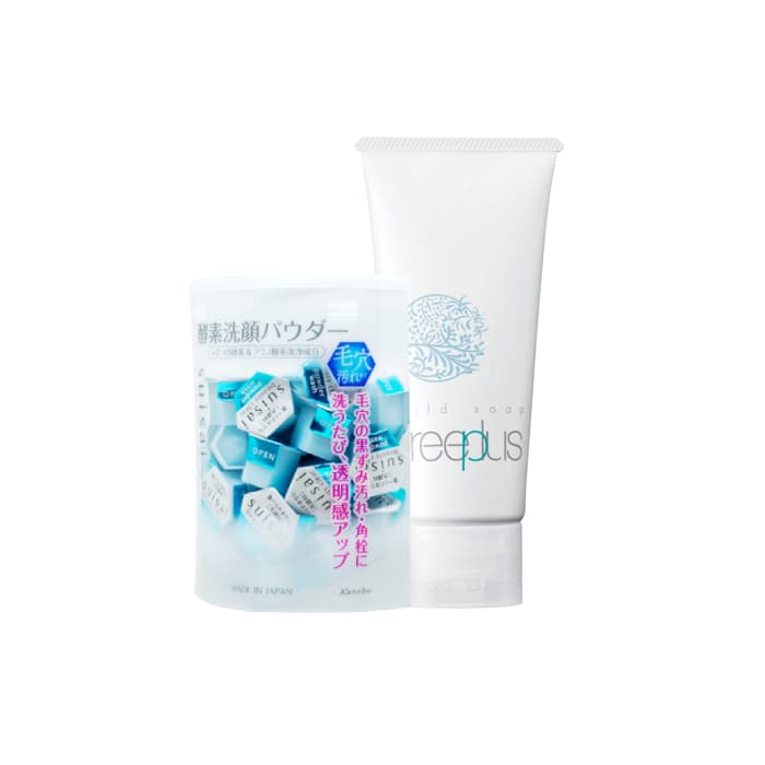 Freeplus Mild Soap Facial Cleansing X Suisai Beauty Clear Powder Wash