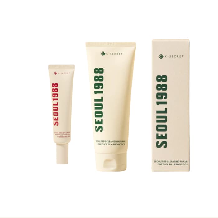 SEOUL 1988 Eye Cream : Retinal Liposome 4% + Fermented Bean - (.) + Cleansing Foam : Pine Cica 1% +.