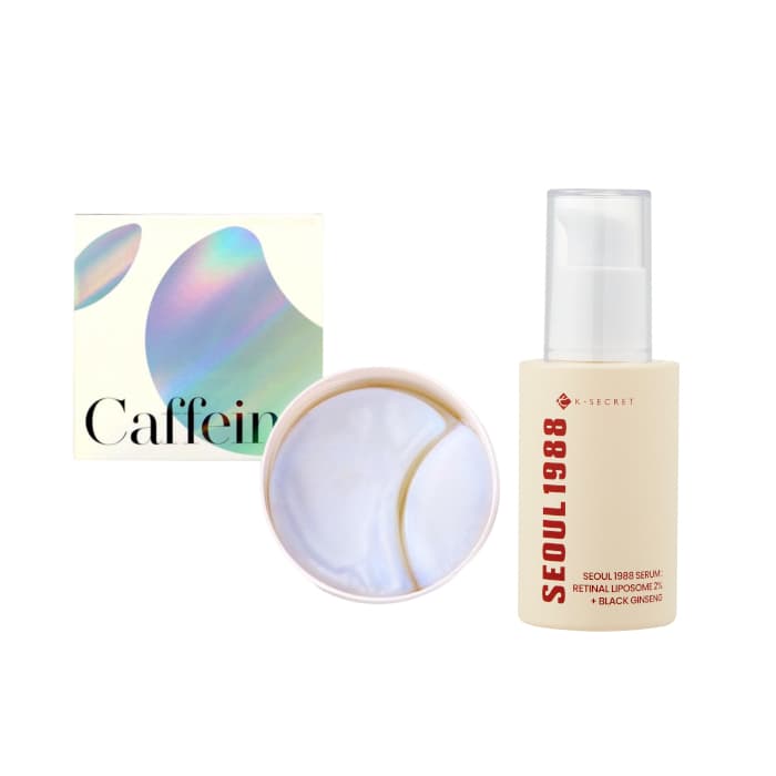KSECRET - SEOUL 1988 Serum : Retinal Liposome 2% + Black Ginseng - (.) + Instant Relief Eye Gel Patches - CAFFEINE -