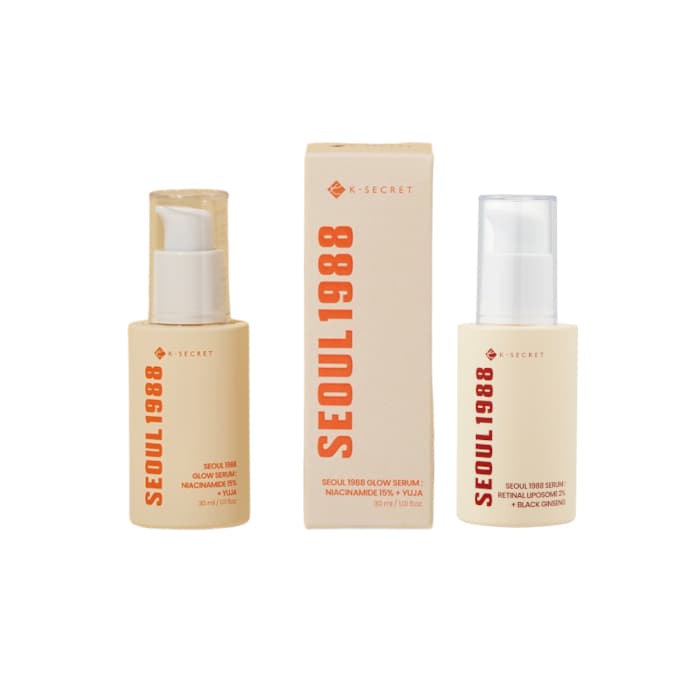SEOUL 1988 Glow Serum : Niacinamide 15% + Yuja - (.) X Serum : Retinal Liposome 2% + Black Ginseng -.
