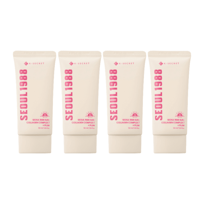 SEOUL 1988 Sun : Collagen Comple + Plum SPF50+ PA++++ - (4ea) Set