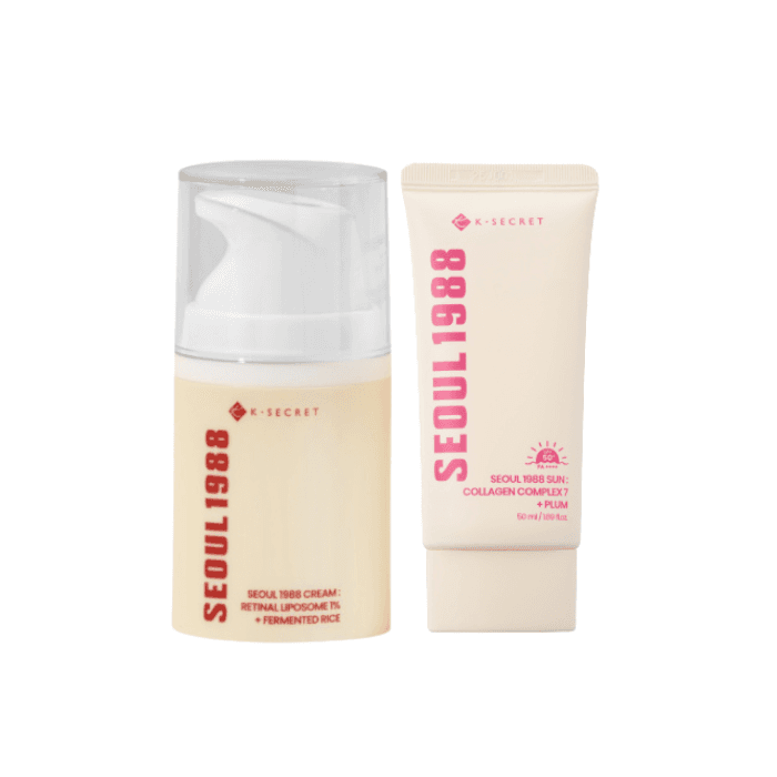 SEOUL 1988 Cream : Retinal Liposome 1% + Fermented Rice - (1ea) & SEOUL 1988 Sun : Collagen Comple + Plum.