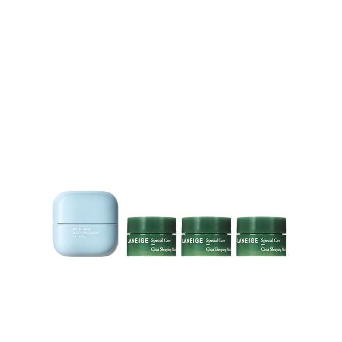 Water Bank Blue Hyaluronic Eye Cream - (.) + Cica Sleeping Mask - (.) Set
