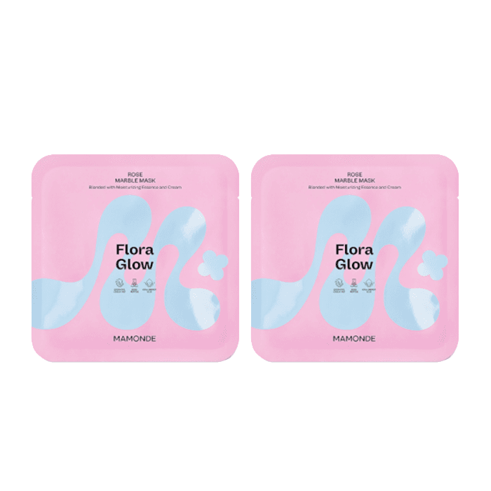 Flora Glow Rose Marble Mask - (2ea) Set