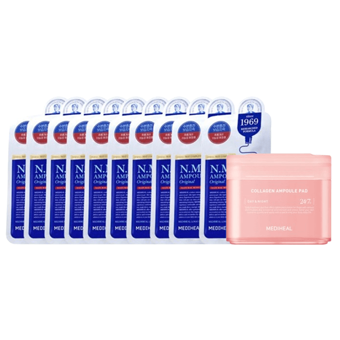 The N.M.F Ampoule Mask () x Collagen Ampoule Pad - 100ea (1ea) Set