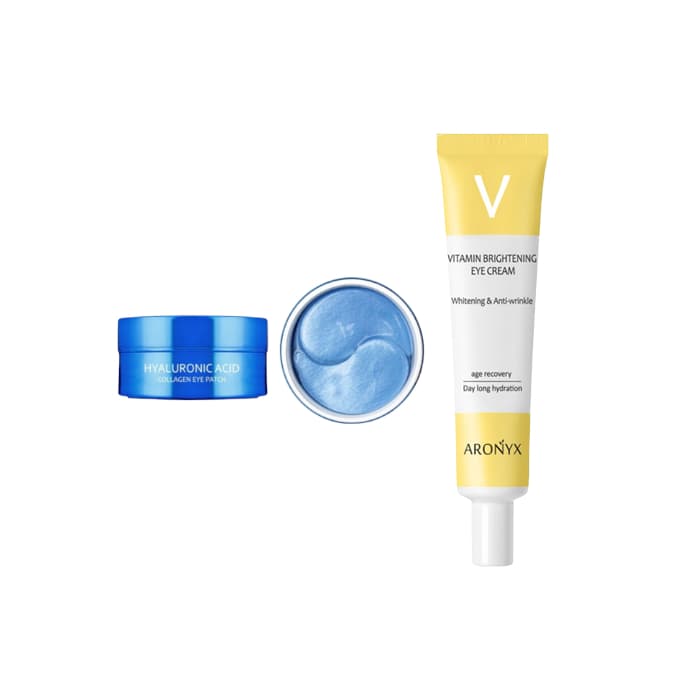 Aronyx Vitamin Brightening Eye Cream -(.) + Hyaluronic Acid Collagen Eye Patch -. Set