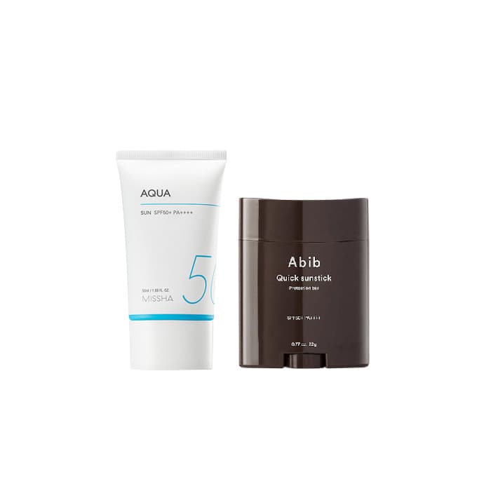 Abib - Quick Sunstick Protection Bar SPF50+ PA++++ - X MISSHA - All-Around Safe Block Aqua Sun SPF50+ PA++++ - Set