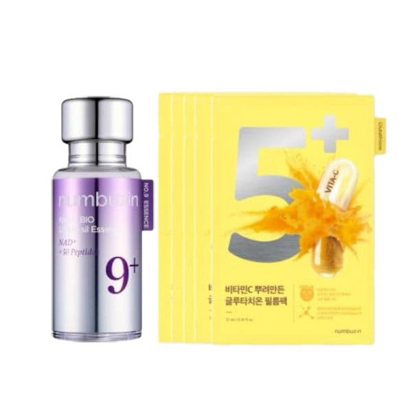 numbuzin - No.9 NAD+ BIO Lifting-sil Essence - 30 (1ea) & No.5+ Glutathione Vitamin Concentrated Mask - Set
