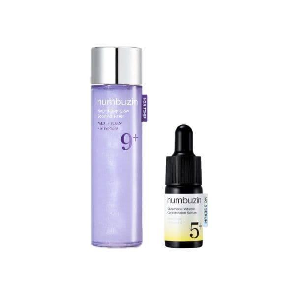 numbuzin - No.9+ NAD+ PDRN Glow Boosting Toner - (1ea) & No.5+ Glutathione Vitamin Concentrated Serum - (1ea) Set