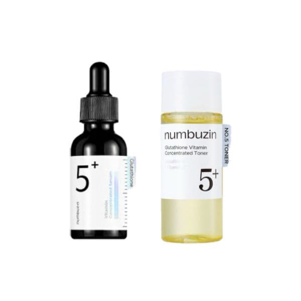 numbuzin - No.5+ Glutathione Vitamin Concentrated Serum - (1ea) & Toner (1ea) Set