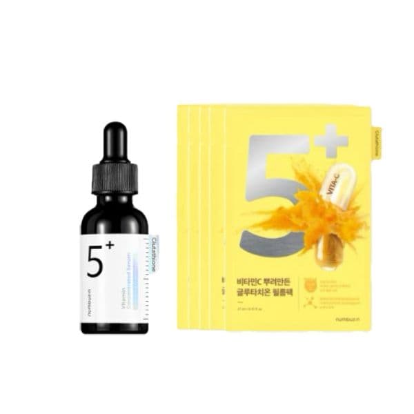 numbuzin - No.5+ Glutathione Vitamin Concentrated Serum - (1ea) & Mask - Set