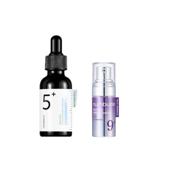 numbuzin - No.5+ Glutathione Vitamin Concentrated Serum - (1ea) & No.9 NAD+ BIO Lifting-sil Essence - (1ea) Set