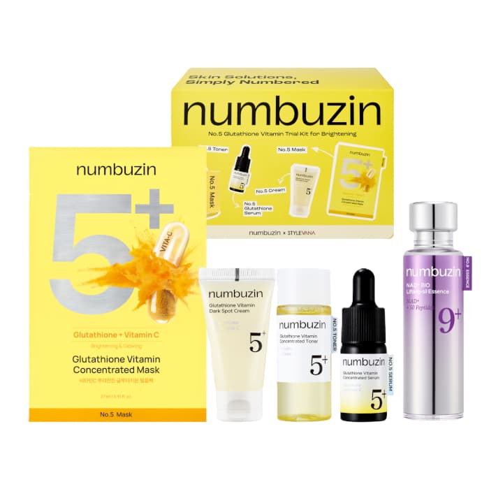 numbuzin - No.5+ Glutathione Vitamin Trial Kit for Brightening (Stylevana Exclusive) - 1 Set (4 Items) & No.9 NAD+ BIO.